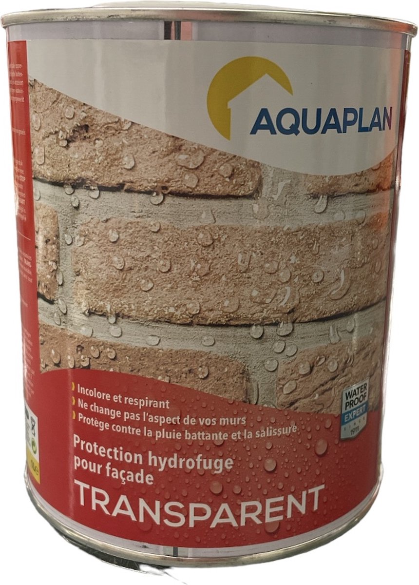 Aquaplan Transparant - Kleurloze bescherming voor niet geschilderde buitenmuren - 1 L