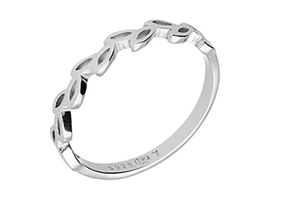 Dames Zilveren Ring - Zilveren Ring Blad - Zilveren Natuur Ring - Minimalistic Zilveren Ring - Amona Jewelry