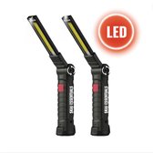 SKAJ ESSENTIALS LED Werklamp - Unisex Schwarz ABS - Oplaadbare COB Inspectielampen met Standaard Haken, Magneet en USB-laadkabel - 24.95 EUR