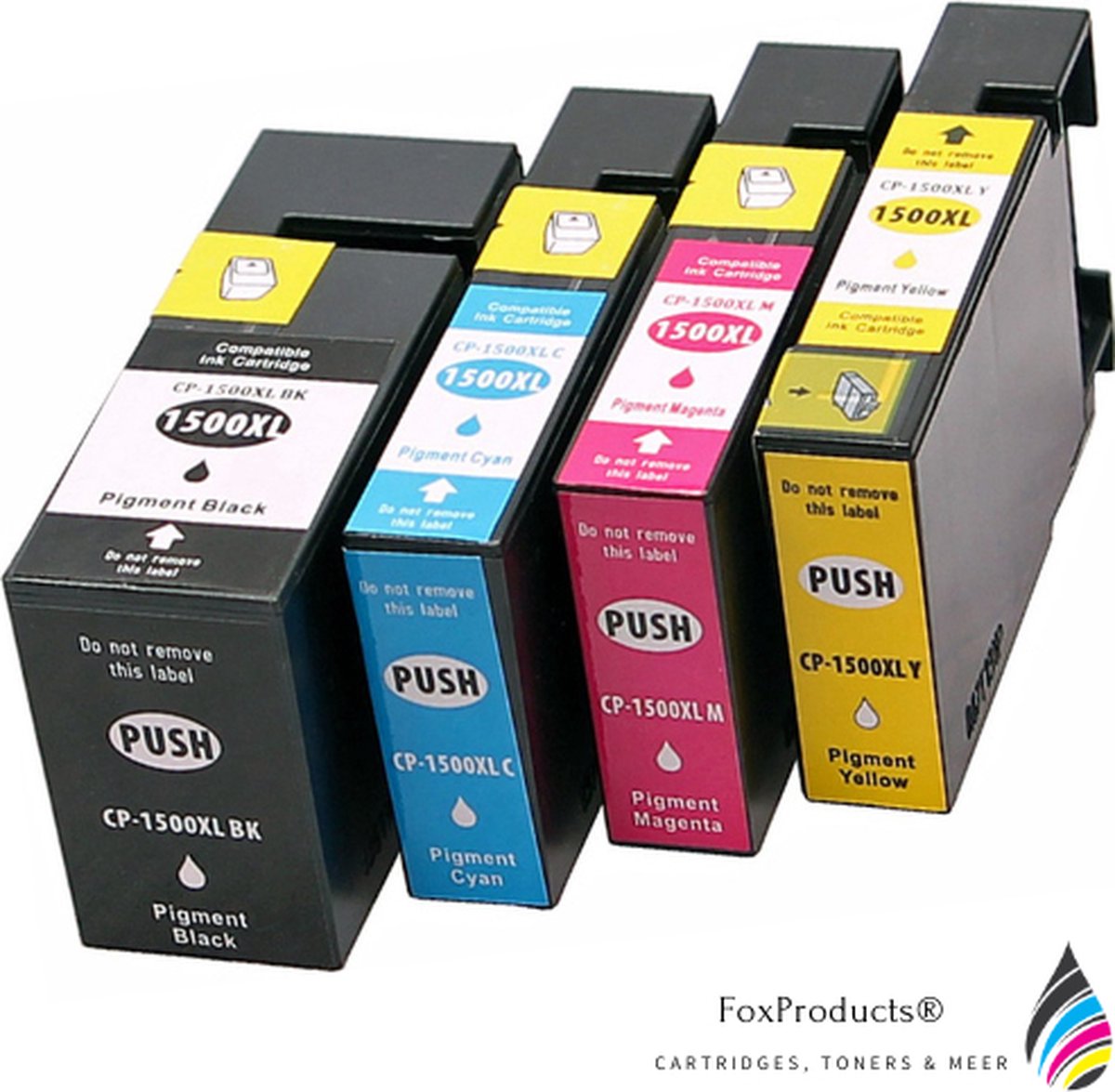 FoxProducts® 4x PGI-1500 PGI-1500XL huismerk inkt cartridge geschikt voor Canon, Maxify MB-2000 Series MB-2050 MB-2100 MB-2150 MB-2155 MB-2300 MB-2350 MB-2700 MB-2750 MB-2755