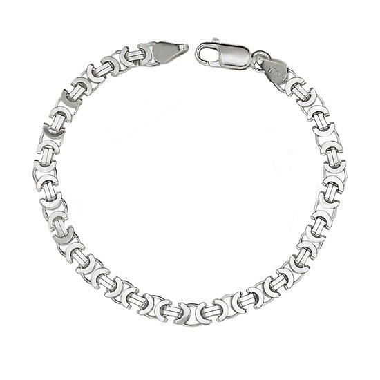 Juwelier Zwartevalk zilveren platte koningsschakel armband - ET 50/20,5cm -