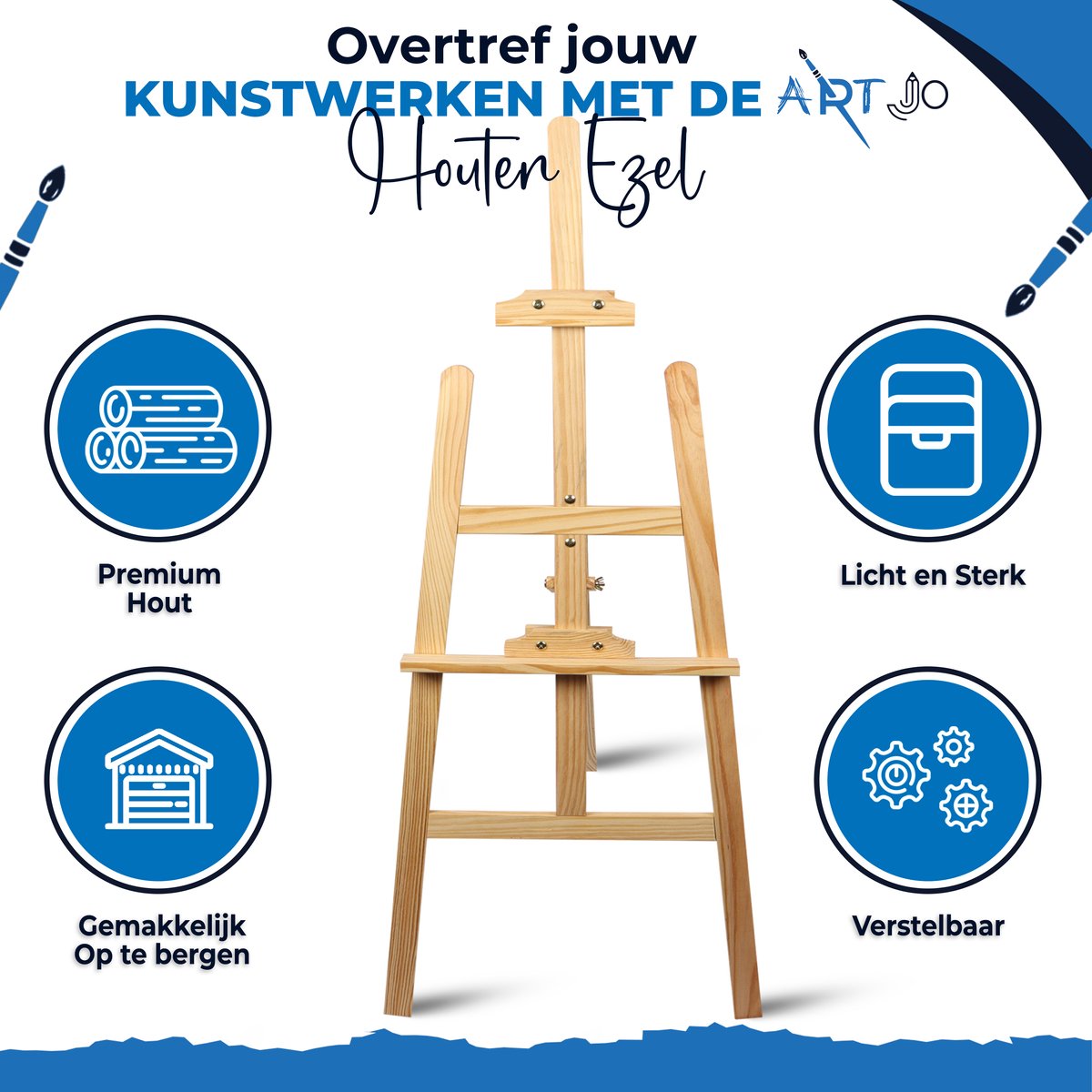 Schildersezel 150 cm Ezel Voor Volwassenen Schilderen Schildersdoek - Schildersezels - Verf - Verven - Schilderset - Atelierezel - Veldezel - Verstelbaar - Inklapbaar — afbeelding 2