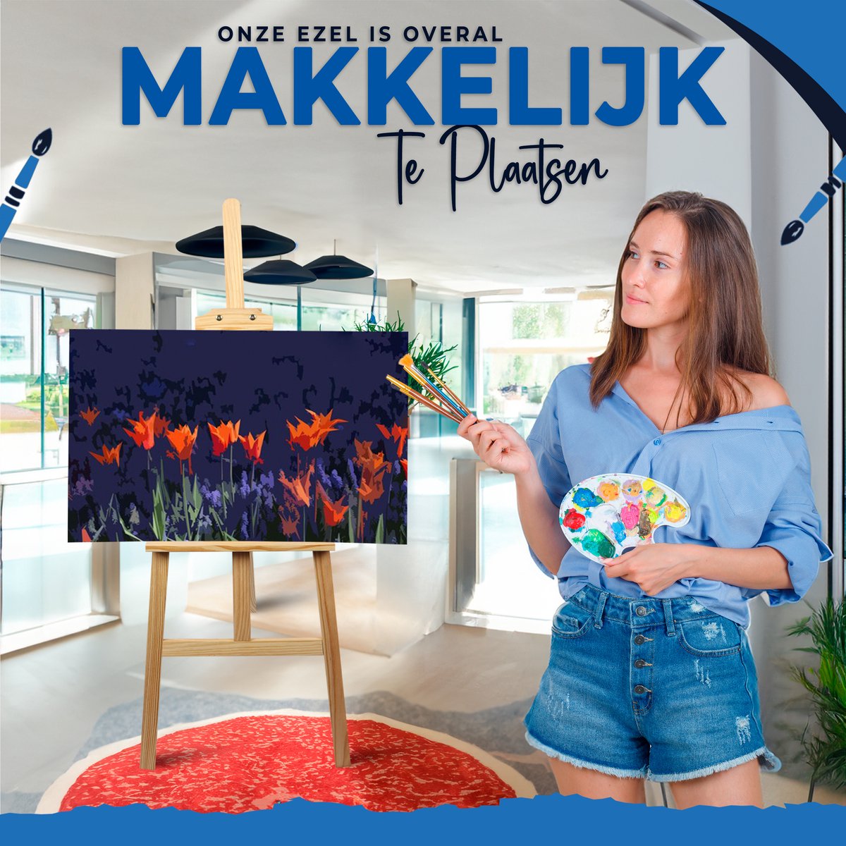 Schildersezel 150 cm Ezel Voor Volwassenen Schilderen Schildersdoek - Schildersezels - Verf - Verven - Schilderset - Atelierezel - Veldezel - Verstelbaar - Inklapbaar — afbeelding 8