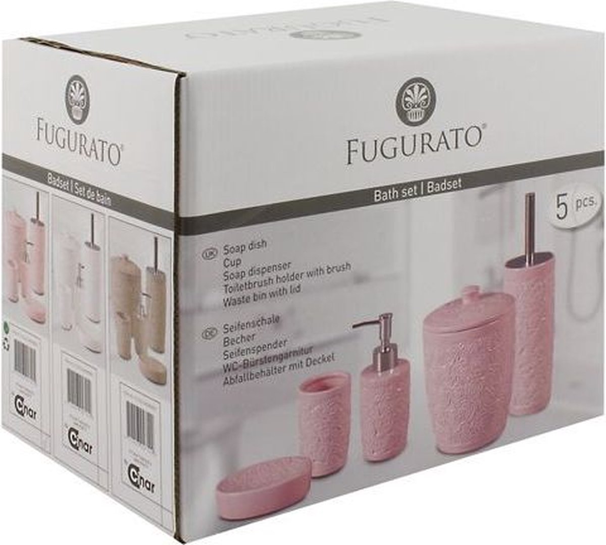FUGURATO BADSET ROOS 5-DELIG WHITE