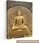 Canvas schilderij buddha - Boeddha - Zen - Brons - Schilderijen op canvas - Foto op canvas - Wanddecoratie - 30x40 cm