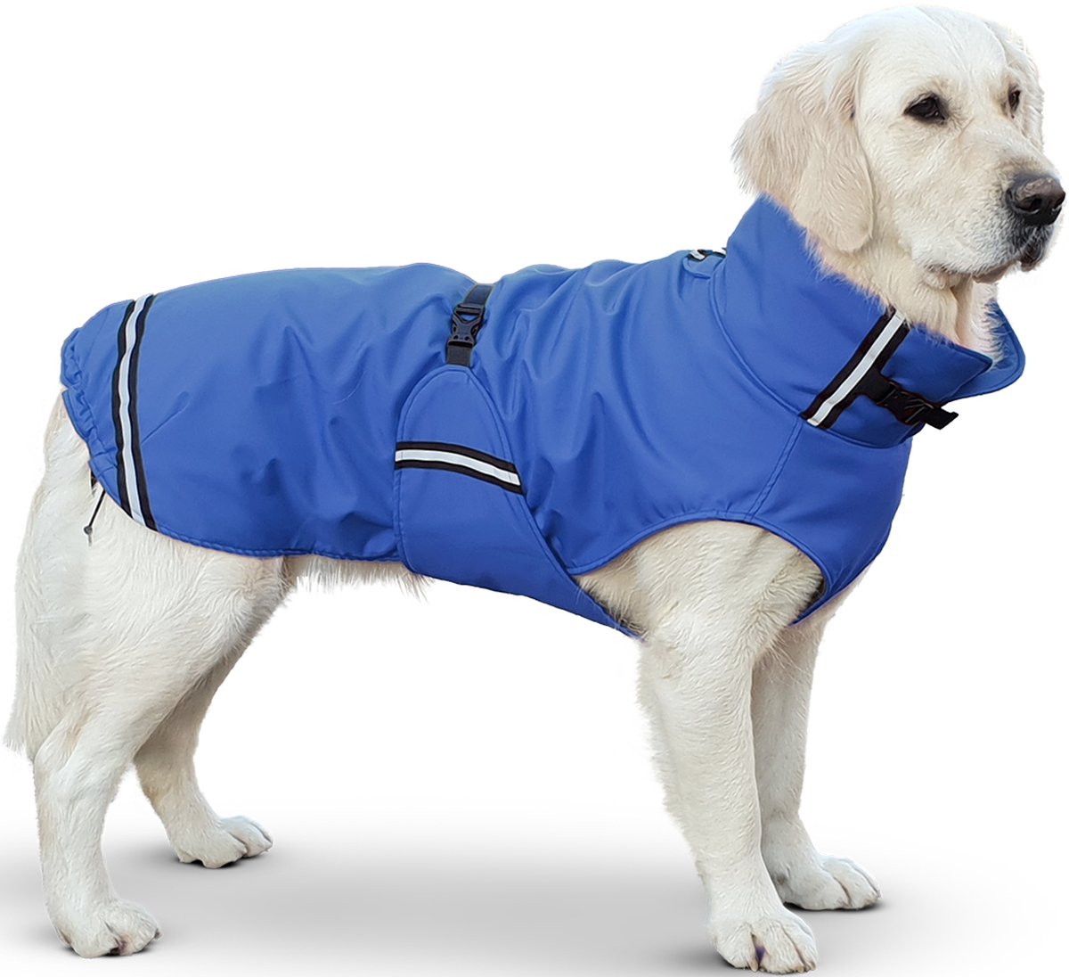 Honden Regenjas Blauw – Waterafstotend – Clip Sluiting – Maat M