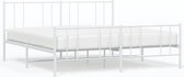 vidaXL Cadre de lit avec tête et pied de lit Métal Blanc 183 x 213 cm