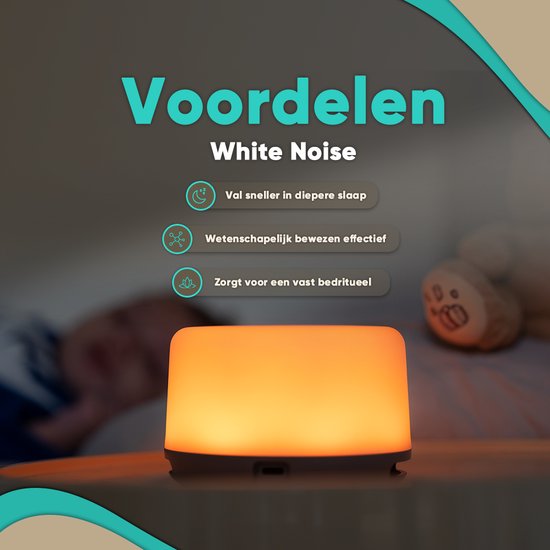 White Noise Machine - Witte Ruis Machine Voor Baby en Volwassenen - Slaaptrainer - Bluetooth - Slaaphulp Met 24 Rustgevende Geluiden van Sleep Mode — afbeelding 5