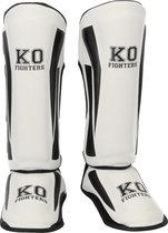 KO Fighters - Protège-tibias - Kickboxing - Kick Machine - Wit - L