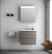 Serie Bellino - Meuble de salle de bain / Meuble miroir - 65 cm - Grain de bois Grijs - MDF - Moderne