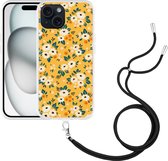 Cazy Étui avec cordon adapté pour iPhone 15 Vintage Floral Print