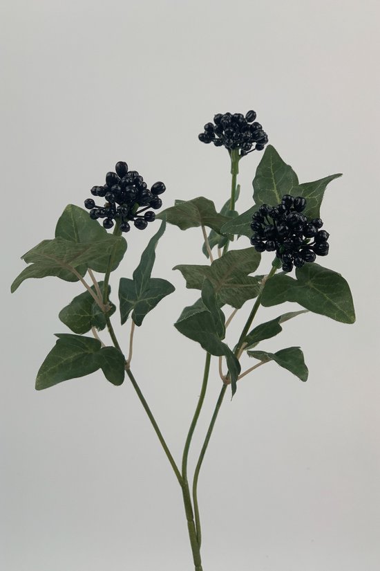 Zijden kunstbloem Bessentak | Zwart | Lengte 32 centimeter