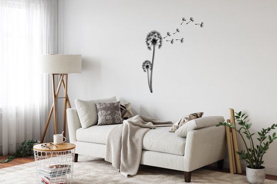 Décoration murale | Pissenlit / Pissenlit | Métal - Art mural | Décoration murale | Salle de séjour | Decor extérieur |Noir| 31x75cm