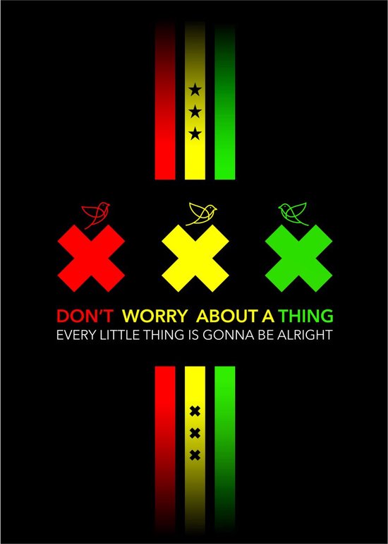 Ajax Poster - Bob Marley - Voetbal - Poster - Amsterdam - 020 - 50x70cm - Limited Edition