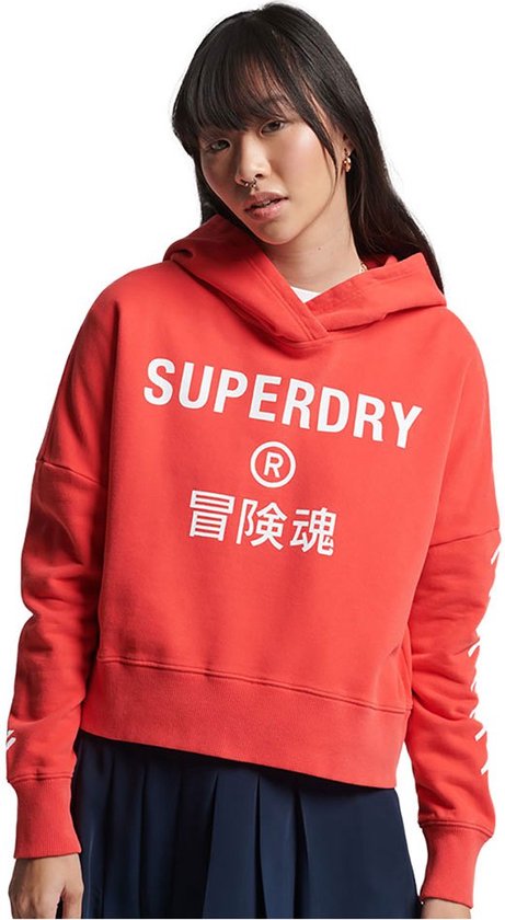 Superdry Code Core Sport Crop Box Hood Oranje L Femme