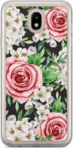Casimoda® hoesje - Geschikt voor Samsung J7 2017 - Rose Story - Backcover - Siliconen/TPU - Zwart