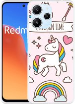 Cazy Hoesje geschikt voor Xiaomi Redmi 12 4G Unicorn Time