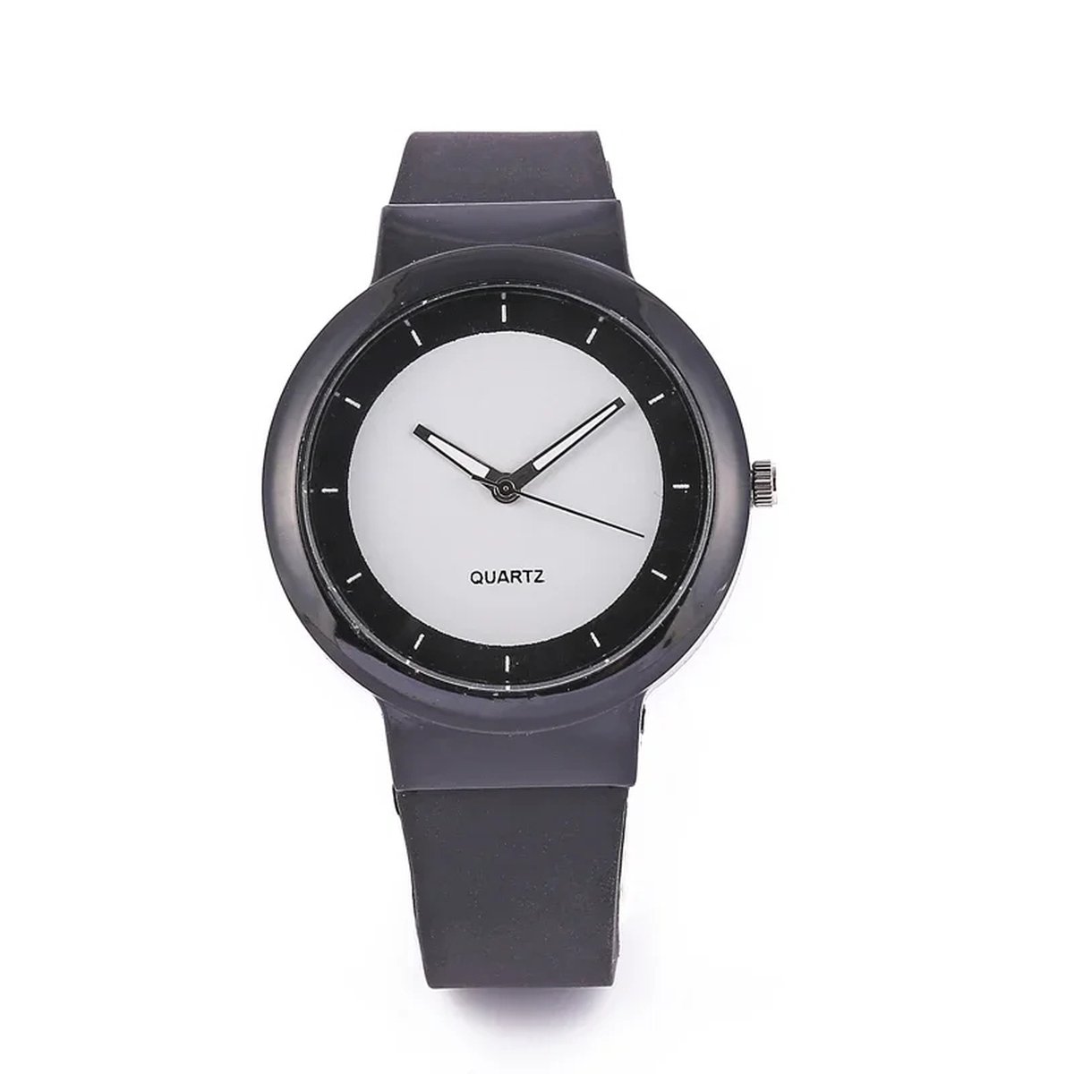 Siliconen horloge - unisex polshorloge - duidelijke - ZWART strakke en elegante horloge