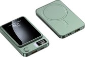 Powerbank Magsafe 10 000 MAH - Chargeur sans fil - Iphone et Samsung - Sans fil - USB-C - Vert minuit