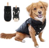Winter Hondenjas Hondenkleding Waterdicht met D-ring,Hondje Warme Jassen Puppy Kleding Hond Vest voor Klein Huisdier Honden Kat (Zwart,XL)