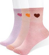 Malinsi Chaussettes Love 3-Pack - 3 paires taille 36-41 - Chaussettes d'intérieur Women - Happy Hart Socks