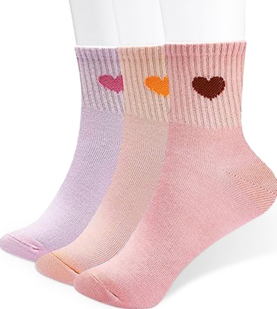 Malinsi Chaussettes Love 3-Pack - 3 paires taille 36-41 - Chaussettes d'intérieur Women - Happy Hart Socks