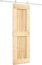 vidaXL - Schuifdeur - met - beslag - 70x210 - cm - massief - grenenhout