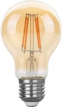 Gloeilamp E27 3-staps-dimbaar (20/50/100%) | A60 LED 6W=60W halogeen verlichting | amber glas - warmwit filament 2700K - dimmen zonder dimmer