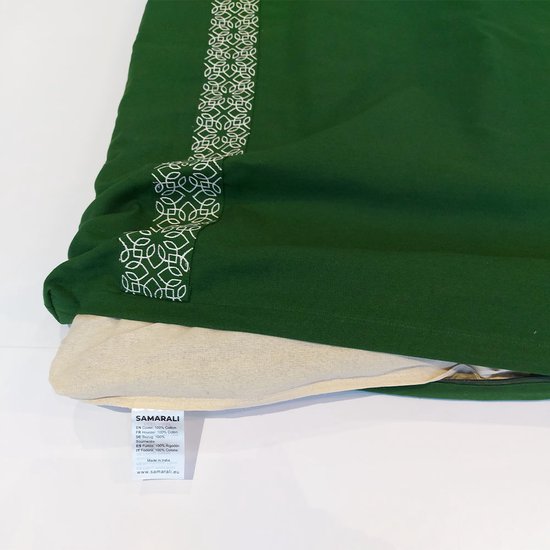 Samarali Bosgroene Meditatieset - Halve maan zafu & zabuton van biologisch GOTS katoen, ideaal voor yoga en mindfulness van Samarali — afbeelding 2