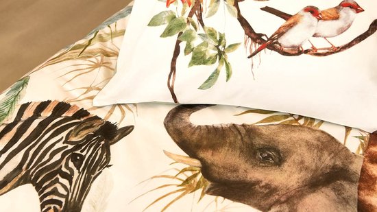 Snoozing Kya Dekbedovertrek - Eenpersoons - 140x200/220 cm - Groen van Merkloos — afbeelding 2