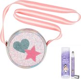 Set : Handtas Souza zilver glitter + roll-on parfum Miss Nella