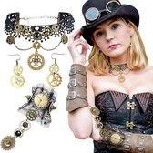 Accessoires de vêtements pour bébé Steampunk pour femmes, Bracelet Choker , boucle d'oreille, Costume Steampunk , équipement rétro, collier Lolita, Halloween Cosplay