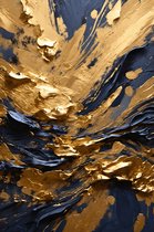 Goud Abstract Poster | Gold Splash | 51x71cm | Wanddecoratie | Muurposter | MT | Geschikt om in te lijsten