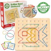 WOOPIE Creatieve Speelgoed - Geometrische Vorm - Rubber Band - Nagel bord - Educatief Creatief Speelgoed - Fijne Motoriek - 69 stuks