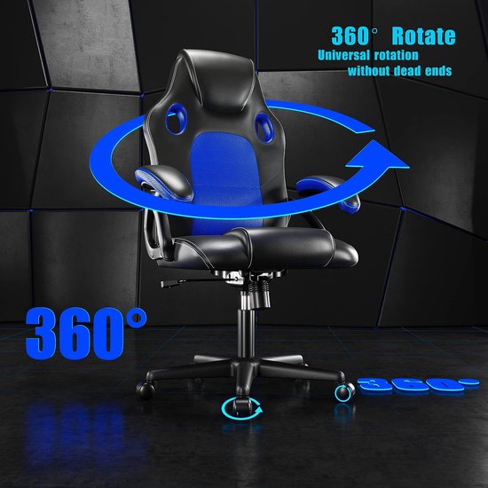 Ergonomische Gaming Stoel - Luxe Bureaustoel voor Thuis en Kantoor (Blauw) van Ergon — afbeelding 5