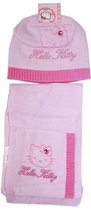 Hello Kitty winterset muts+sjaal - roze - maat 54 (± 4-8 jaar)