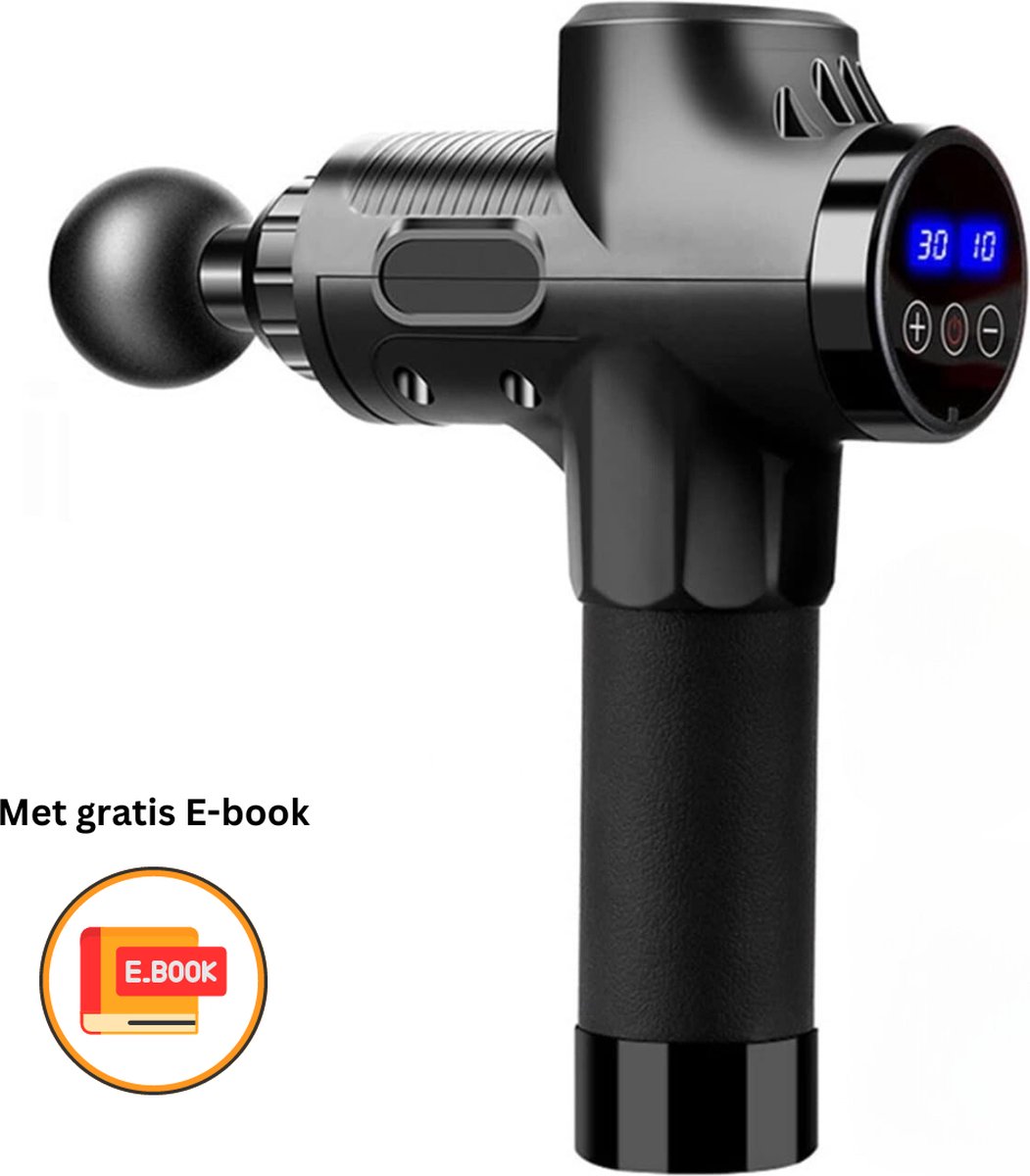 Goedkoopste Massagegun - Massageapparaat - Professioneel - Met E-Book - Massage - Spiermassage - Sportmassage - 30 standen - Lange werktijd - 6 uur - 6 opzetstukken - koffer - LCD Touchscreen - Stil