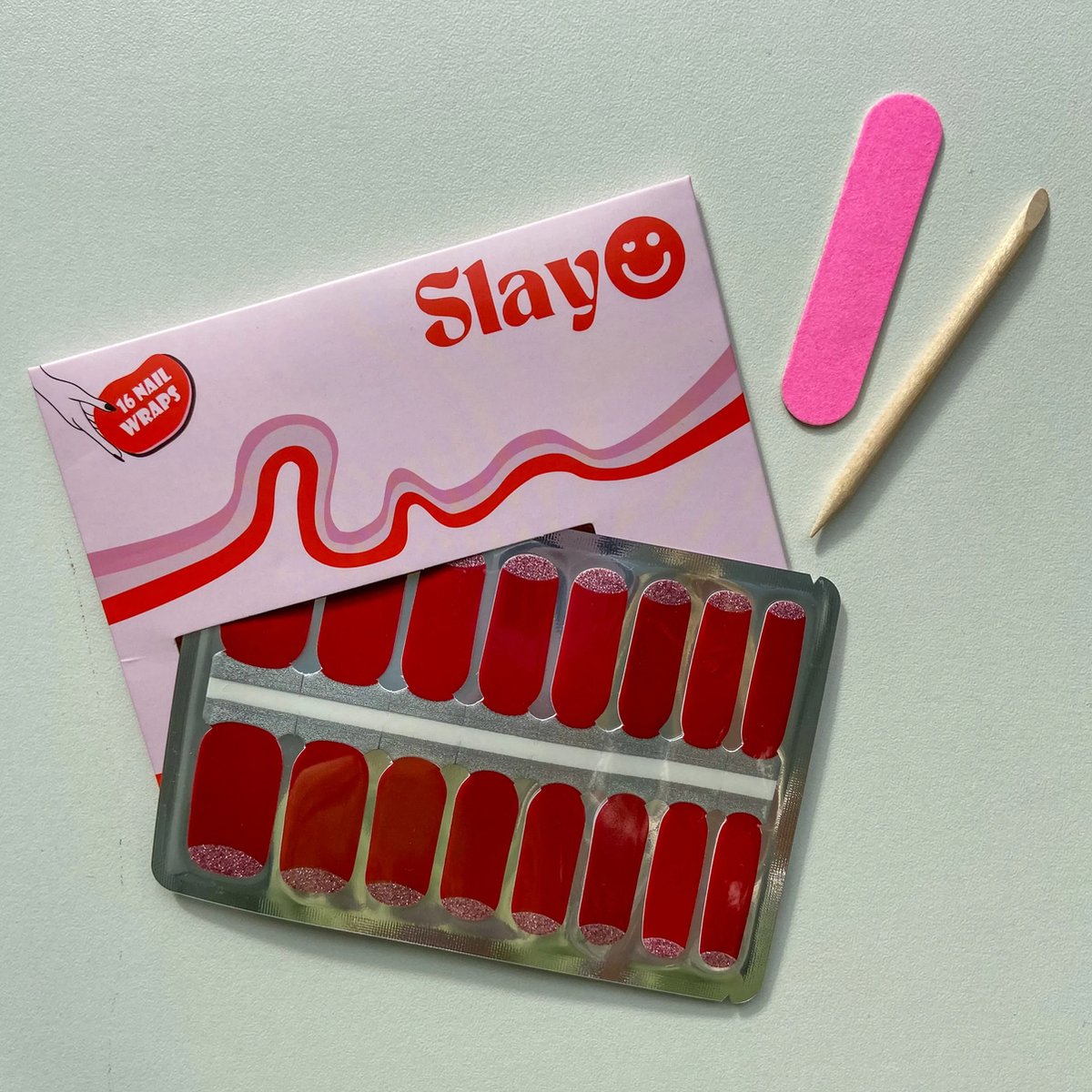 Goedkoopste Slayo© - Nagelstickers - Rosy Rouge - Nail Wraps - Nagel Stickers - Nail Art - GEEN lamp nodig