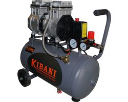 Kibani super stille compressor 24 liter – olievrij – 8 BAR – 63 dB – Super Silent - Low Noise - Compressoren - 24L