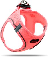 Tailpetz - Air-Mesh Harness - Hondenharnas - Hondentuig - Hondentuigje Kleine Hond - Y Tuig Hond - Harnas Hond - Anti Trek Tuig Hond - Reflecterend - Maat M - Neon Pink