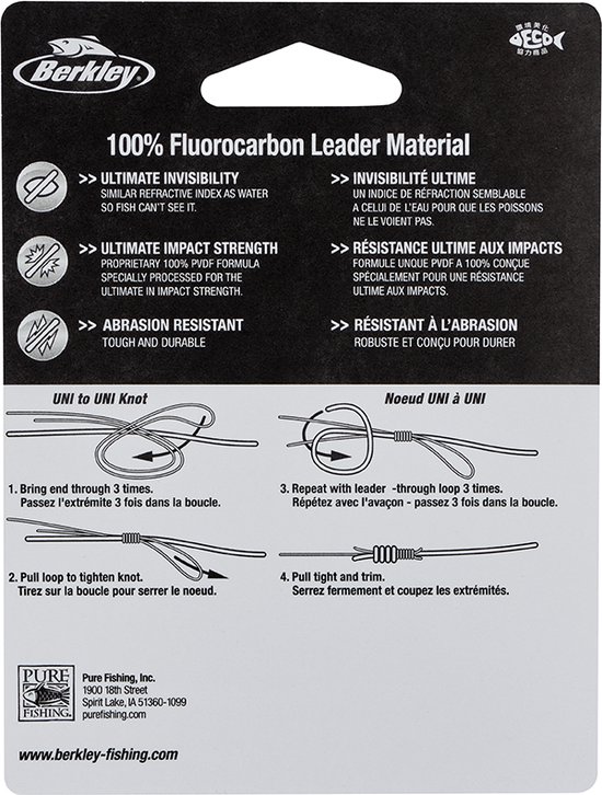 berkley trilene® 100% fluorocarbon leader 25m