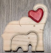 Gepersonaliseerde olifanten familie - geboorte - kraam cadeau - puzzel - 2 olifanten