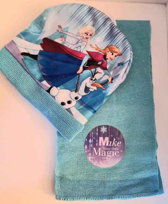 Frozen Disney winterset Anna en Elsa Meisjes Acryl Blauw 2-delig One-size perfect cadeau