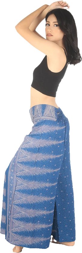 Pantalon Palazzo femme - Pantalon portefeuille - Taille L; 40 et 42 - Bleu  plume | bol