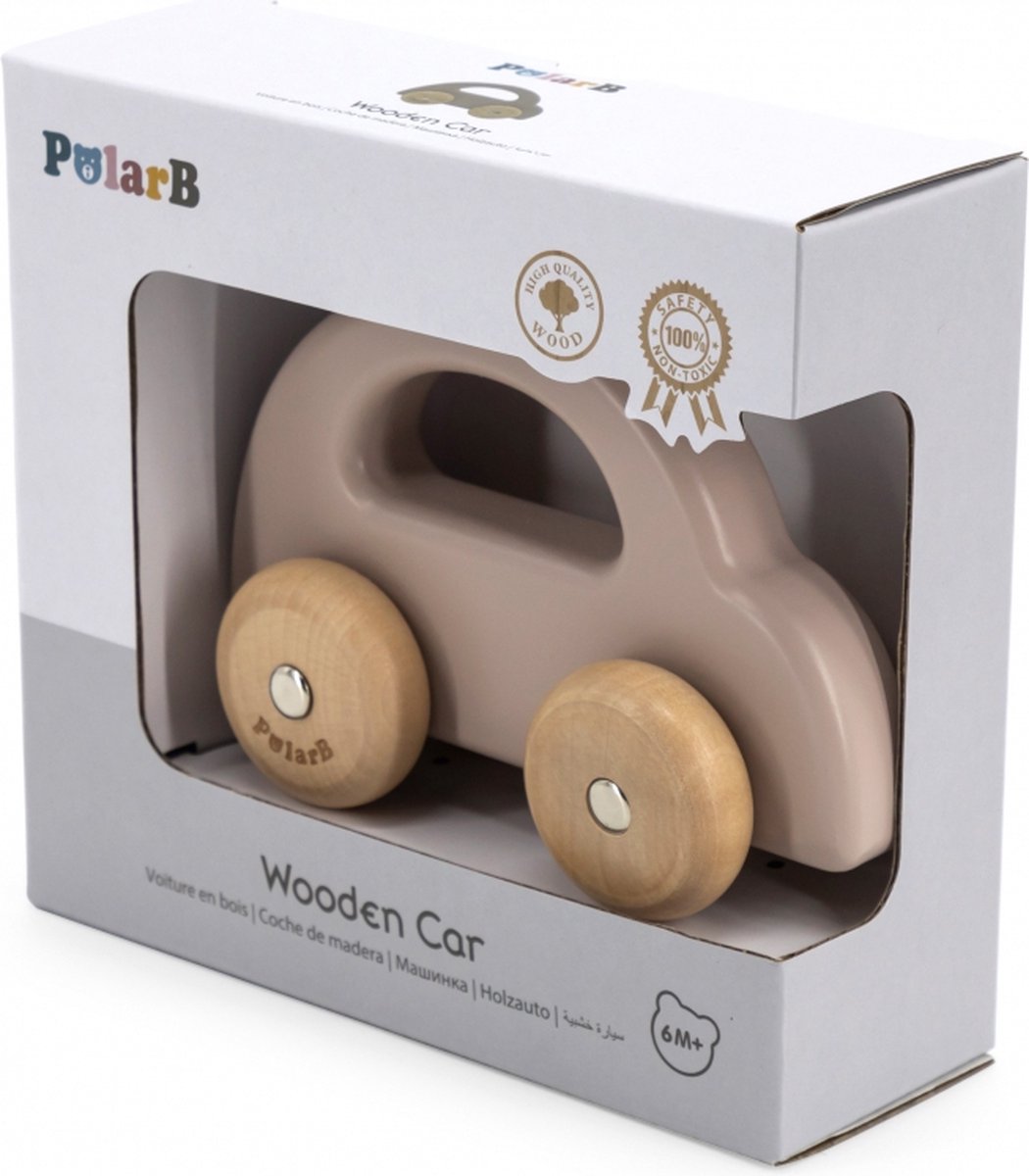 POLAR B Voiture jouet en bois - Véhicule jouet - Bébé - Rose