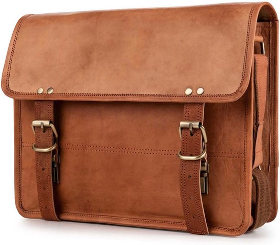 Berliner Bags Aktetas Laptoptas mannentas echt verantwoord leder vintage bol