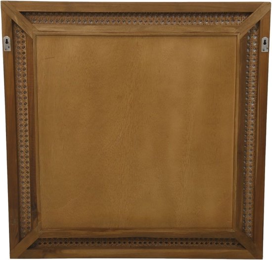 Rowan Wandspiegel - 80x3x80 cm - Bruin - Teak/Rotan - spiegel rond, spiegel goud, wandspiegel, wandspiegel rechthoek, wandspiegel industrieel, wandspiegel zwart, wandspiegel rond, wandspiegels woonkamer, decoratiespiegel