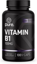 PURE Vitamine B1 - 100 vegan capsules - 100mg - vitamines