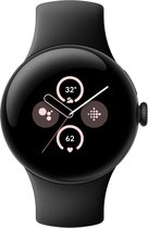Google Pixel Watch 2 - Zwart - Met GPS - Hartslagmonitor - Stressmanagement - Zwarte Siliconenband