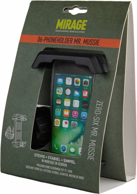 Mirage Tassen Tassen Telefoonhouder Zero-Six Mr. Mussie zwart van Mirage — afbeelding 2